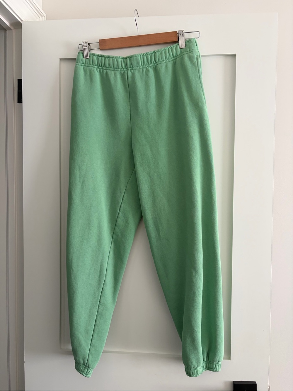 Aritzia Green Elastic-Waist Track Pants